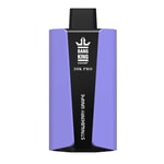 Un appareil de vape violet avec un panneau central noir, étiqueté " BANG KING 30K PRO " et " STRAWBERRY GRAPE "."