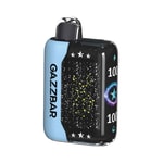 A compact vaping device labeled "GAZZBAR" with a starry constellation design and blue accents.