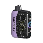 A sleek vape device with a lavender and black design, featuring a constellation pattern, star graphics, and "GAZZBAR" branding.