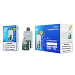 Appareil de vape VAPEWATCH Strawberry Ice avec 30 000 bouffées, mode impulsion 18K et étiquette d'avertissement de nicotine.