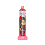 Vape EVOK Tornado con sabor a limonada rosa y diseño de un diablo de dibujos animados.