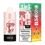 Bang King Vapen Lush Ice vape device and packaging featuring a cartoon ape with sunglasses, bold 3 in 1 adjustable flavors label, and a nicotine warning.
