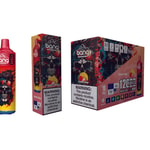 Three Bang disposable vape packages in the Strawberry Mango flavor, each featuring a bold skull with sunglasses, colorful fruit imagery, and a nicotine addiction warning label.