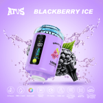 Ein violettes Verdampfergerät mit der Aufschrift 'Grape Ice' in elegantem Design, mit einem digitalen Bildschirm und umgeben von Wasserspritzern vor einem hellvioletten Hintergrund, der die Produktmerkmale wie 12 Geschmacksrichtungen und einen 2200-mAh-Akku hervorhebt.