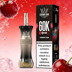 Crown Bar Al Fakher 60K E-Slang X Cherry Fizz engångsvape med svart gradientkropp och ett räfflat silvermunstycke, visad bredvid den svarta förpackningen med fet vit och röd text.