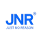 "JNR logo in blue with the slogan 'Just No Reason' underneath."