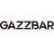 Logo en gras avec contour noir épelant ' GAZZBAR ' en lettres majuscules avec des lignes stylisées au milieu des Z et des A.