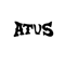 The word 'ATUS' in bold, wavy, stylized letters outlined in white on a black background.