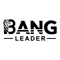 Logotipo con la palabra 'BANG' en letras mayúsculas y negrita, con una cabeza de león estilizada que forma parte de la letra 'B' y la palabra 'LEADER' debajo con líneas horizontales a cada lado.