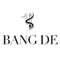 Logo comportant des lignes stylisées formant la lettre 'B' au-dessus du texte 'BANG DE' en lettres majuscules grasses sur fond noir.