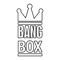 Stylized black and white logo featuring a crown above the words “BANG BOX” in bold capital letters, separated by horizontal lines.