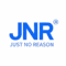 "Logo JNR in blu con lo slogan 'Just No Reason' sotto."