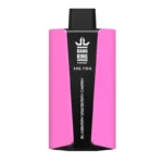 Un appareil de vape jetable rose avec une section centrale noire, étiqueté " BANG KING " et " 30K PRO ", avec la saveur " BLUEBERRY CRANBERRY CHERRY "."