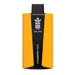 Un appareil de vape au design jaune et noir, étiqueté " BANG KING 30K PRO " et " STRAWBERRY KIWI "."