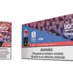 Dispositivo di vaporizzazione usa e getta Bang Tornado e relativa confezione nel gusto LOVE66, con marchio in grassetto e un'etichetta di avvertenza che indica che il prodotto contiene nicotina.