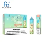 "FUMOT brand vape packaging and device featuring a cartoon ape illustration, labeled 'Ice Pop 15,000 puffs,' with nicotine warning prominently displayed."