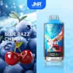 Produit de vape aromatisé Blue Razz Cherry au design élégant, avec une illustration d'aigle et des myrtilles et des cerises en arrière-plan.