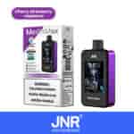 Cherry Strawberry Raspberry flavored JNR MediaMax vape with a 2.4" HD display, 40,000 puffs capacity, and nicotine warning label.