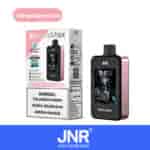 JNR MediaMax vape device in Strawberry Ice flavor, with 40,000 puffs, large HD display, and nicotine warning label.