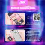 Bluetooth connection guide showing two steps: 1. Scan the QR code to download the WearinOS app, 2. Open the app, press "Equipment" on your phone, and use the "Scan function key" to scan the same QR code.