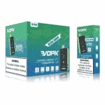 Packaging for VOPK Ultra 40000 vape device featuring 40,000 puffs, flavors Blue Razz Gummy Bear and Strawberry Kiwi, with nicotine warning label prominently displayed.