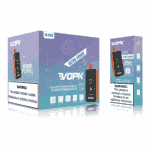 Packaging for VOPK vaping product featuring "Ultra 40000" puffs, flavors including blueberry strawberry menthol and blueberry raspberry menthol, with a nicotine warning label stating "Nicotine is an addictive chemical."