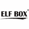 Logo ELF BOX napisane pogrubionymi czarnymi literami ze stylizowanym podkreśleniem i symbolem zarejestrowanego znaku towarowego.