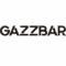 Pogrubione logo z czarnym konturem i pisownią 'GAZZBAR' wielkimi literami ze stylizowanymi liniami przechodzącymi przez środek liter Z i As.