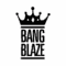Outline of a crown above the bold, stacked words 'Bang Blaze' in capital letters.
