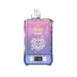 Purple and pink gradient vape device with a lion illustration, digital display showing battery percentage, and the brand name 'AFUS WARSHIP' on the front.