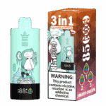 Bang King Vapen Black Dragonice 3-in-1-Einweg-Vape-Gerät und Verpackung mit Cartoon-Gorilla-Grafik und Nikotin-Warnhinweis.