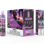 Bang King Tornado Love 66 disposable vape packaging and device with vibrant robotic artwork, 35000 puffs label, and a nicotine addiction warning.