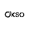 Black and white logo featuring the word 'OKSO' with a stylized 'O' incorporating a dot above it, resembling an umlaut.