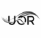 Ein stilisiertes Logo mit geschwungenen Linien und den Buchstaben 'R' vor schwarzem Hintergrund sorgt für ein schlankes und modernes Design.